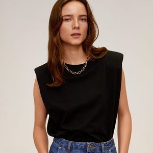 NWT Mango Padded Shoulder Tee